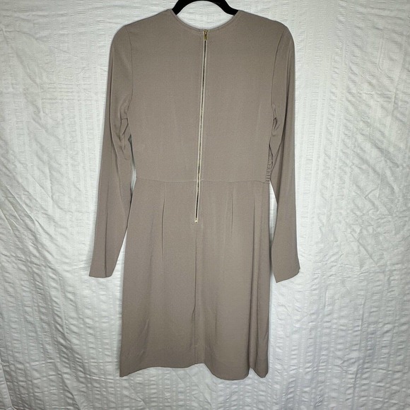 Diane Von Furstenberg Dress Womens 4 Kimian Silk Pleated Split Neck Long Sleeve - Picture 6 of 12